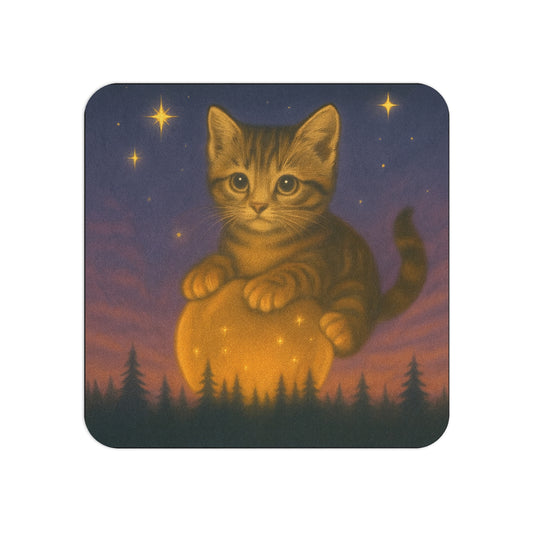 Mystical Pets: Tabby Moon - Neoprene 4" Coasters