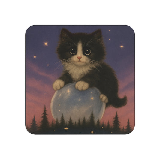Mystical Pets: Tuxedo Moon - Neoprene 4" Coasters