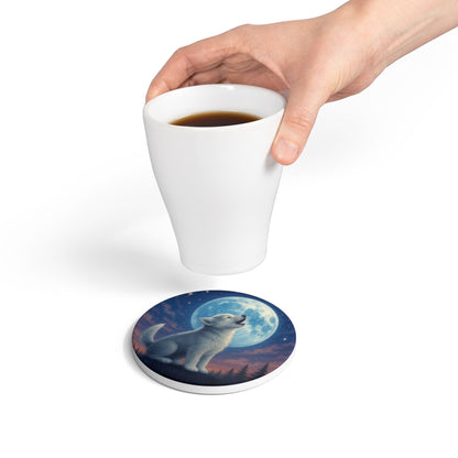 Mystical Pets: Husky Howl Puppy - Neoprene 4" Coasters