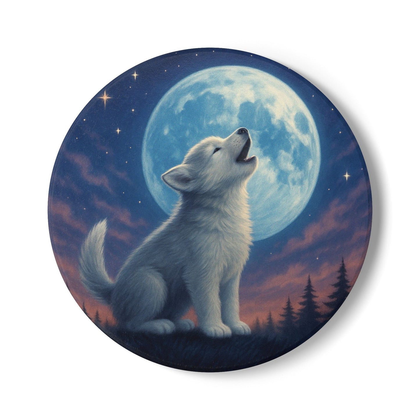 Mystical Pets: Husky Howl Puppy - Neoprene 4" Coasters