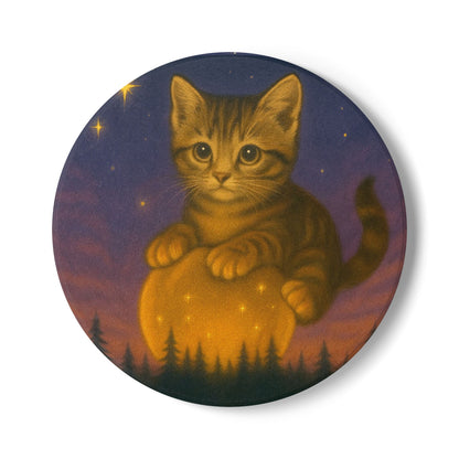 Mystical Pets: Tabby Moon - Neoprene 4" Coasters