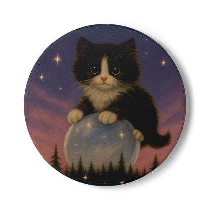 Mystical Pets: Tuxedo Moon - Neoprene 4" Coasters