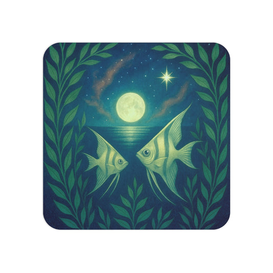 Mystical Pets: Magical Angels - Neoprene 4" Square Coasters