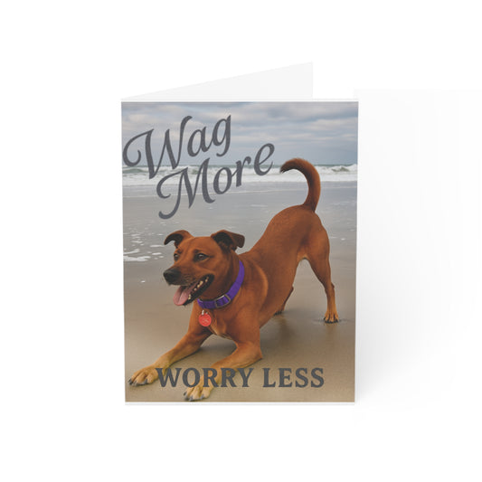 "Wag More, Worry Less" Life Lessons from Our Pets: Dog Greeting Card