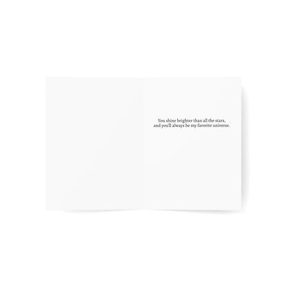 Love You To The Moon & Back: Heartfelt Love – Dreamy Art Girl & Cat Greeting Card