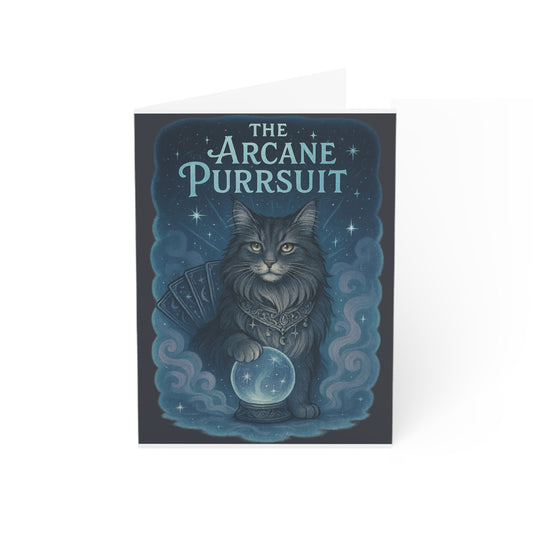 "Arcane Purrsuit" - Mystical Cats Greeting Card