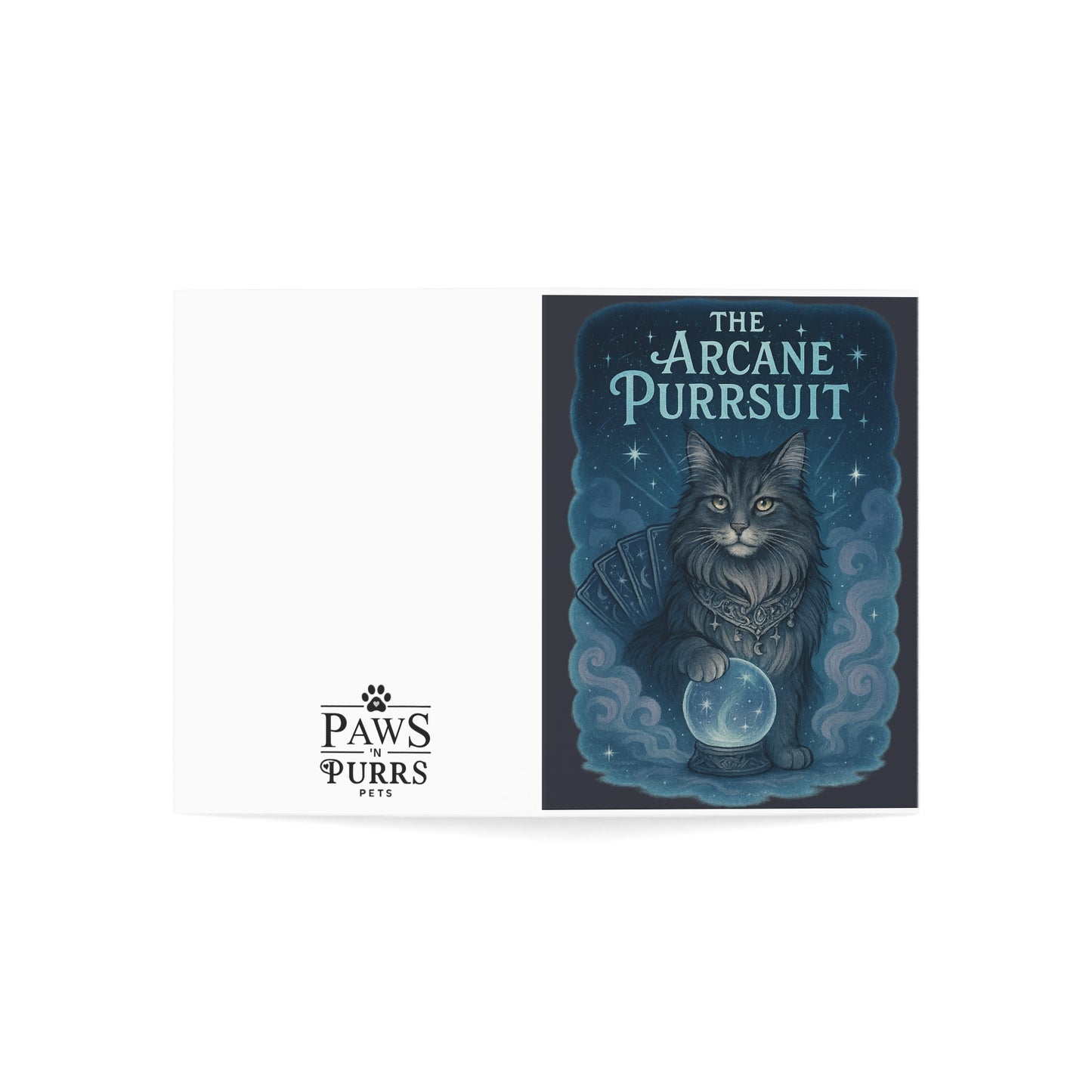 "Arcane Purrsuit" - Mystical Cats Greeting Card