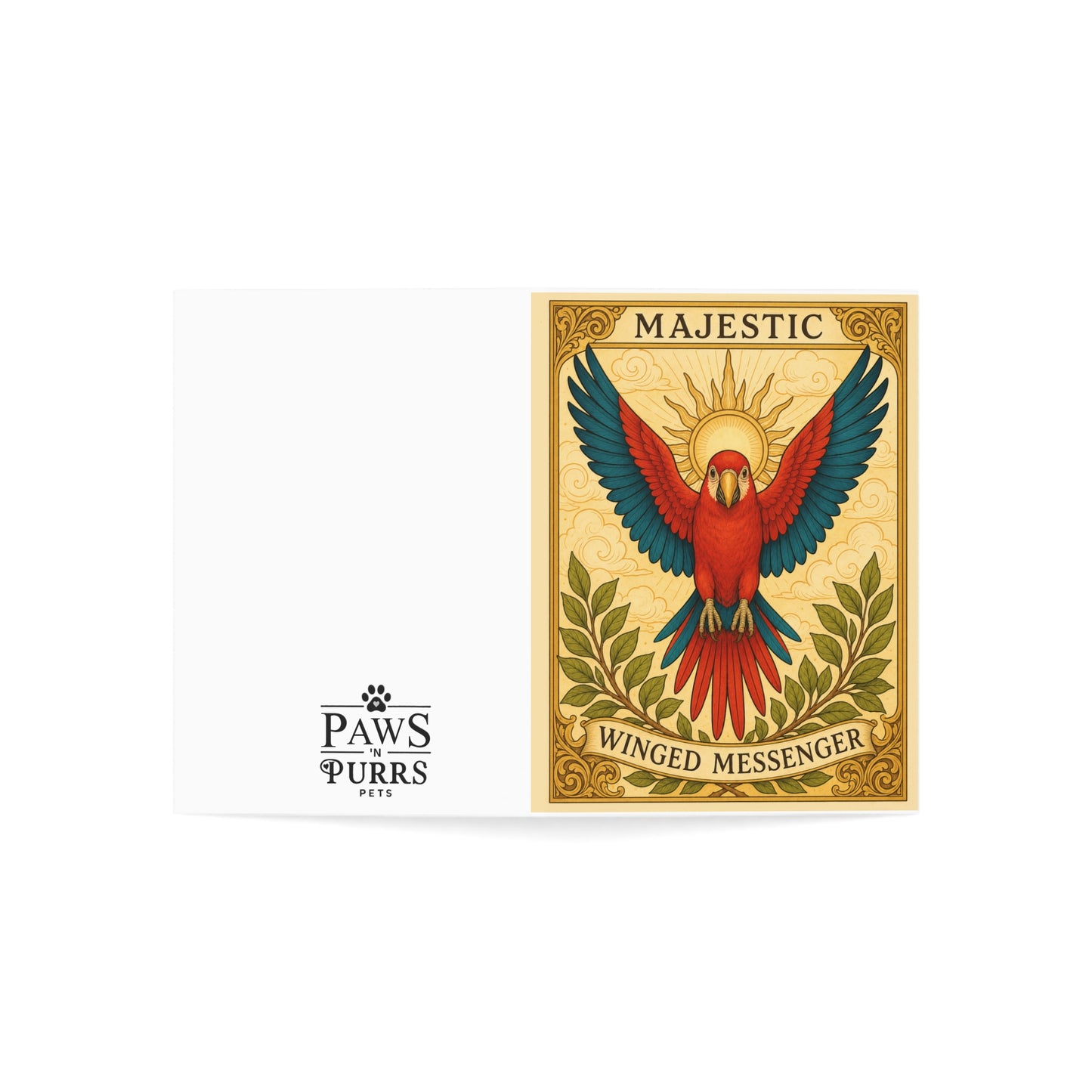"Majestic Winged Messenger" - Mystical Pets Greeting Card