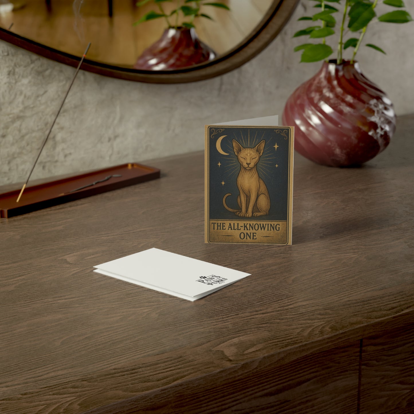 "All-Knowing One" - Mystical Cats Greeting Card