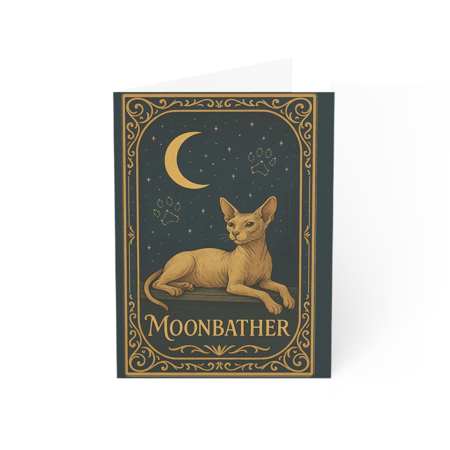 "Moonbather" - Mystical Cats Greeting Card