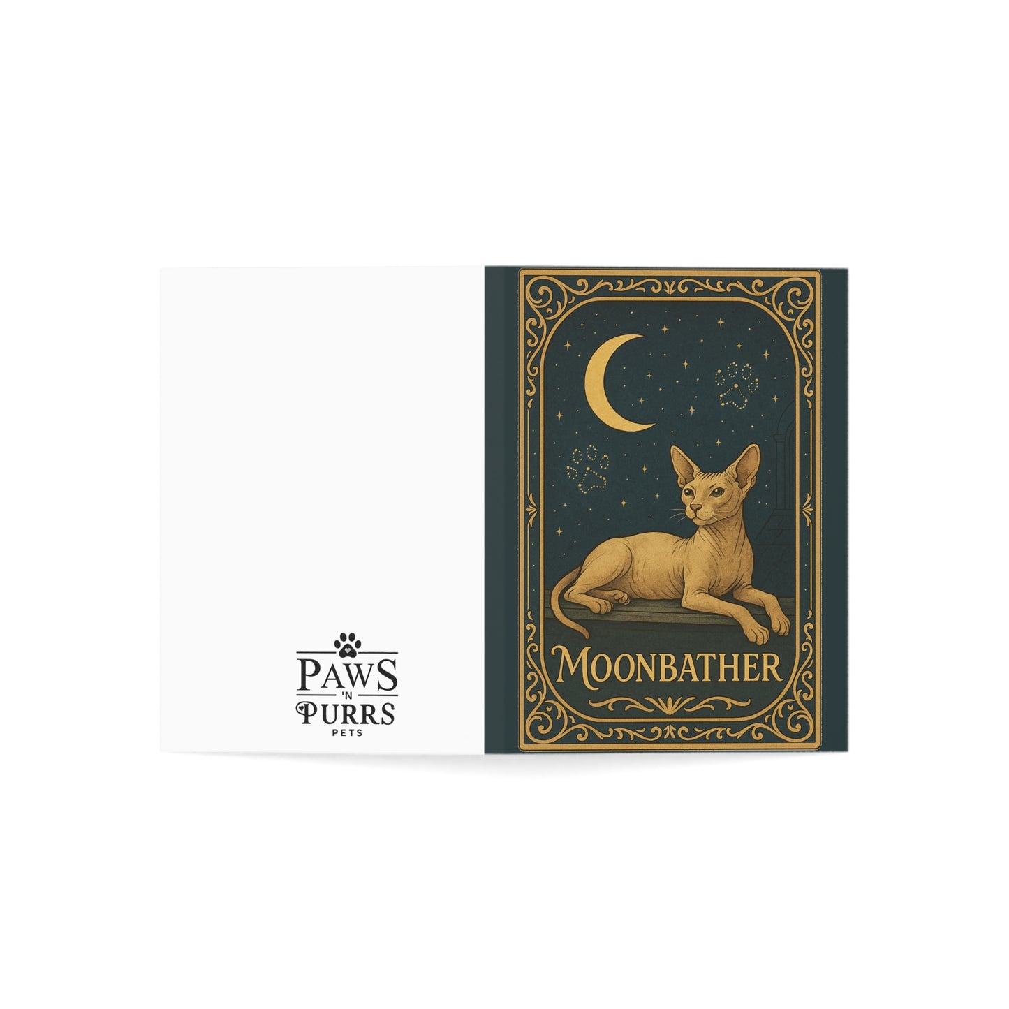 "Moonbather" - Mystical Cats Greeting Card