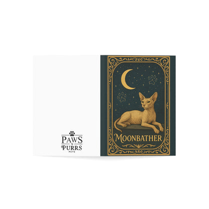 "Moonbather" - Mystical Cats Greeting Card