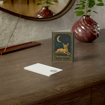 "Moonbather" - Mystical Cats Greeting Card