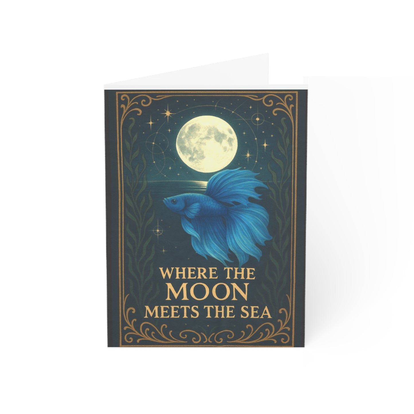 "Where the Moon Meets the Sea" - Mystical Pets Greeting Card
