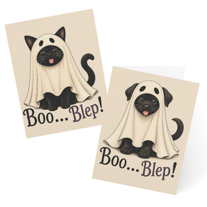 Boo... Blep! – Cat & Dog Halloween Greeting Cards