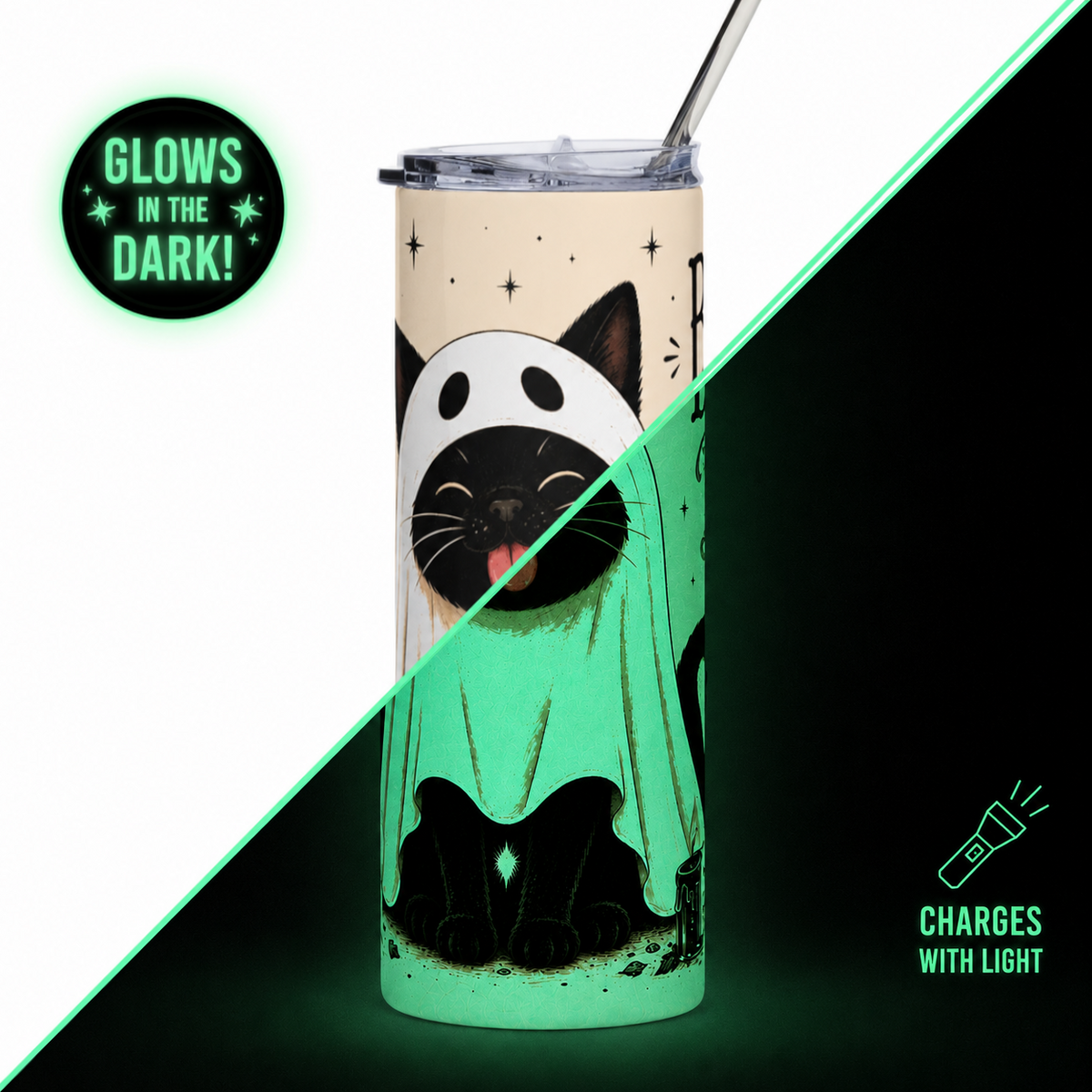 Boo Blep! - 20oz Glow-in-the-Dark Steel Tumbler