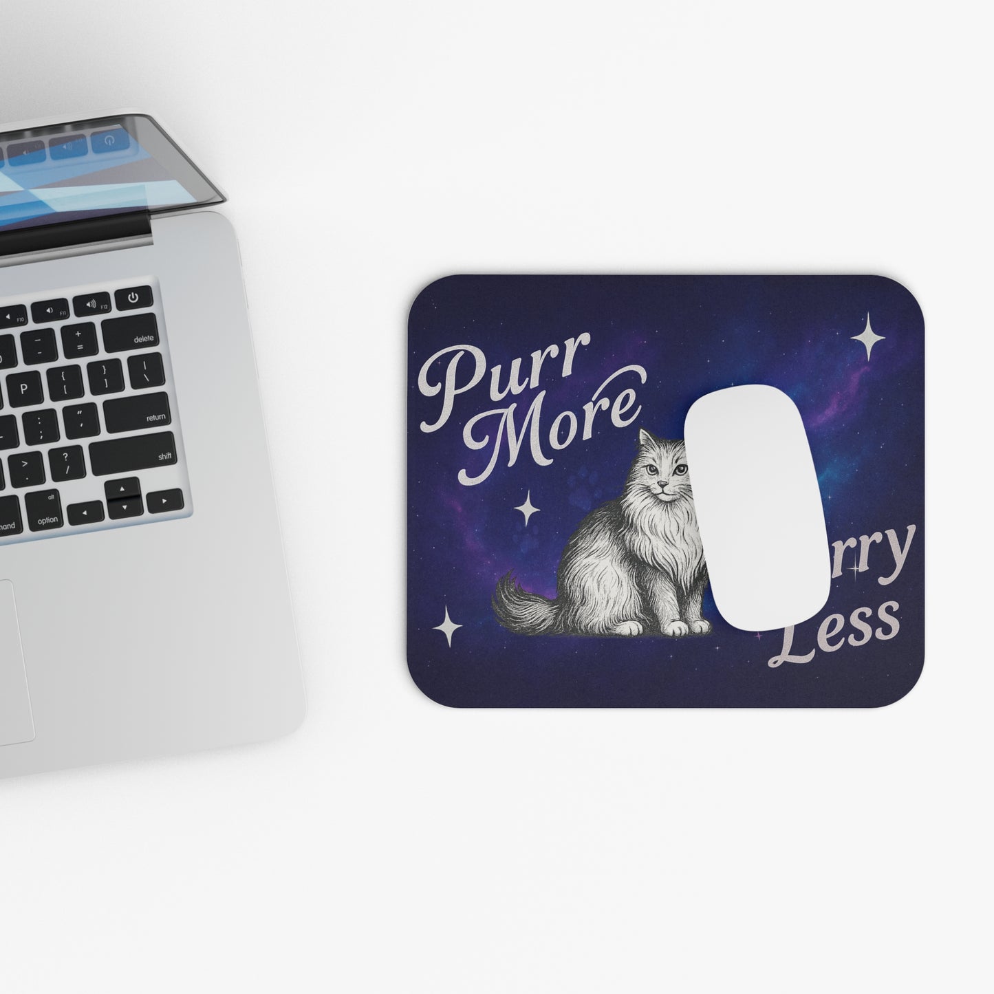 Purr More, Worry Less Mousepad