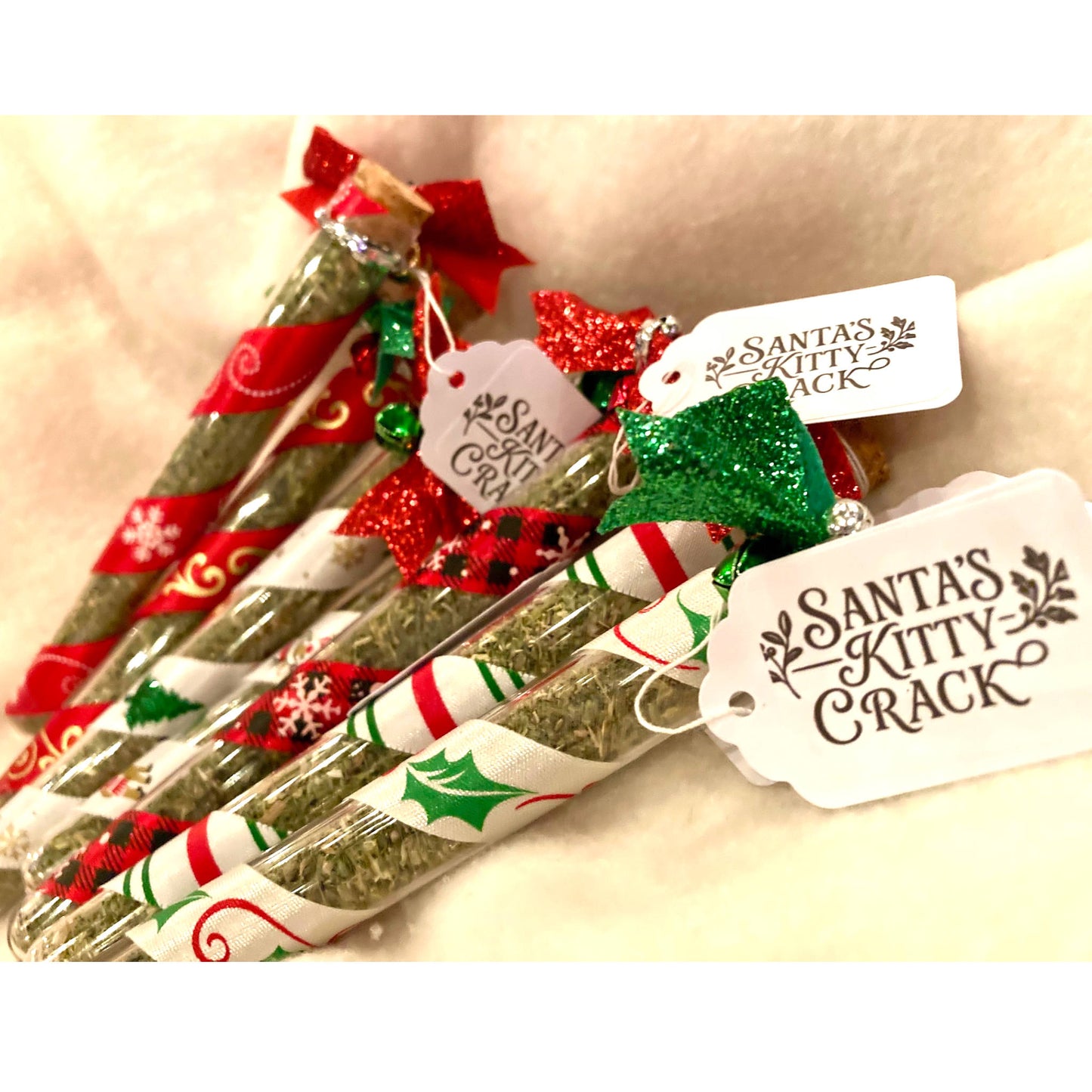 Festive Catnip Vials – Santa’s Kitty Crack / 8 Nights of Nip