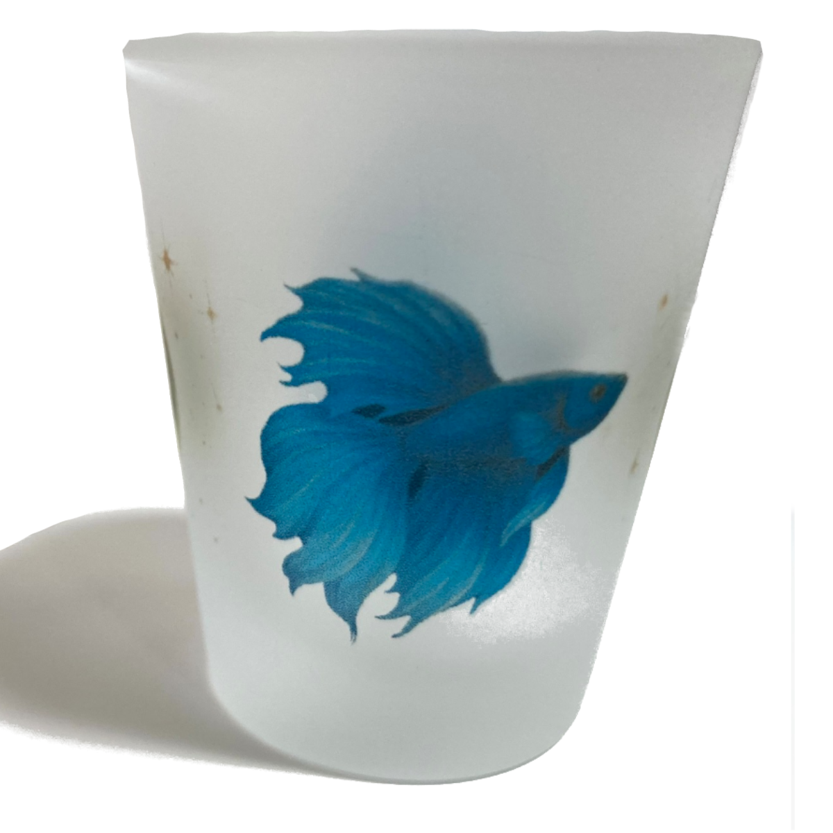 Blue Moon & Red Sun Betta Fish – Frosted Glass Shot Glasses