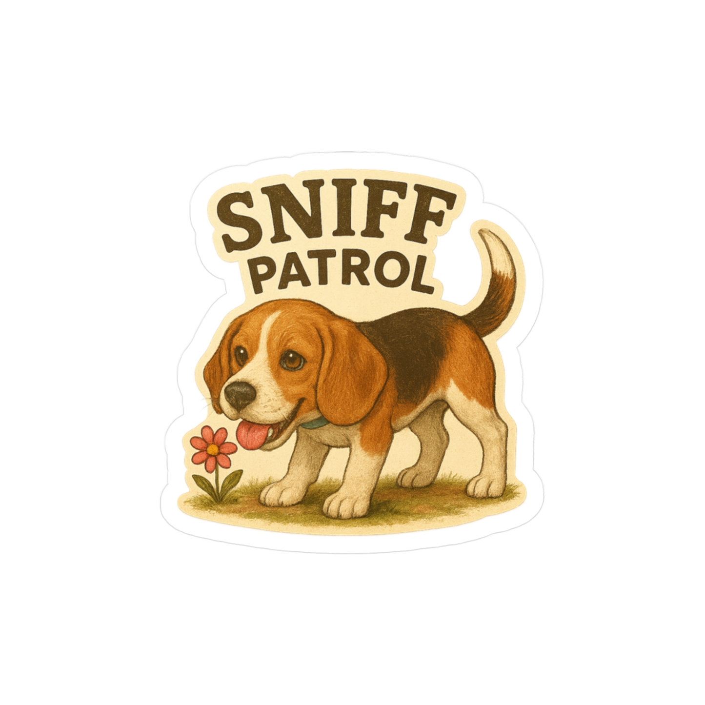 Sniff Patrol - Beagle Dog Sticker