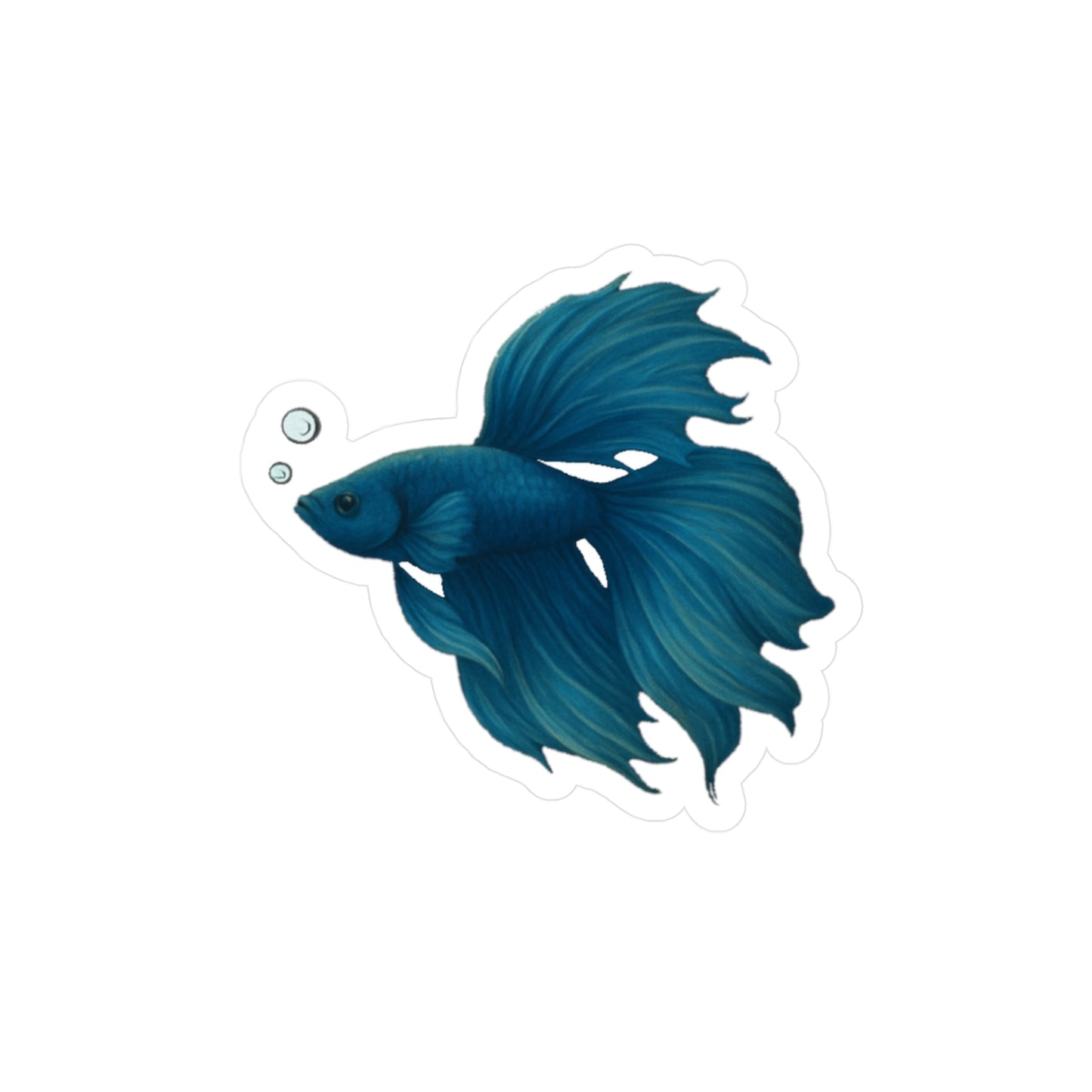 Halfmoon Blue Betta Fish - Sticker