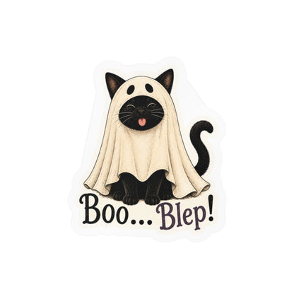 Boo... Blep! - Cat & Dog Ghost Stickers