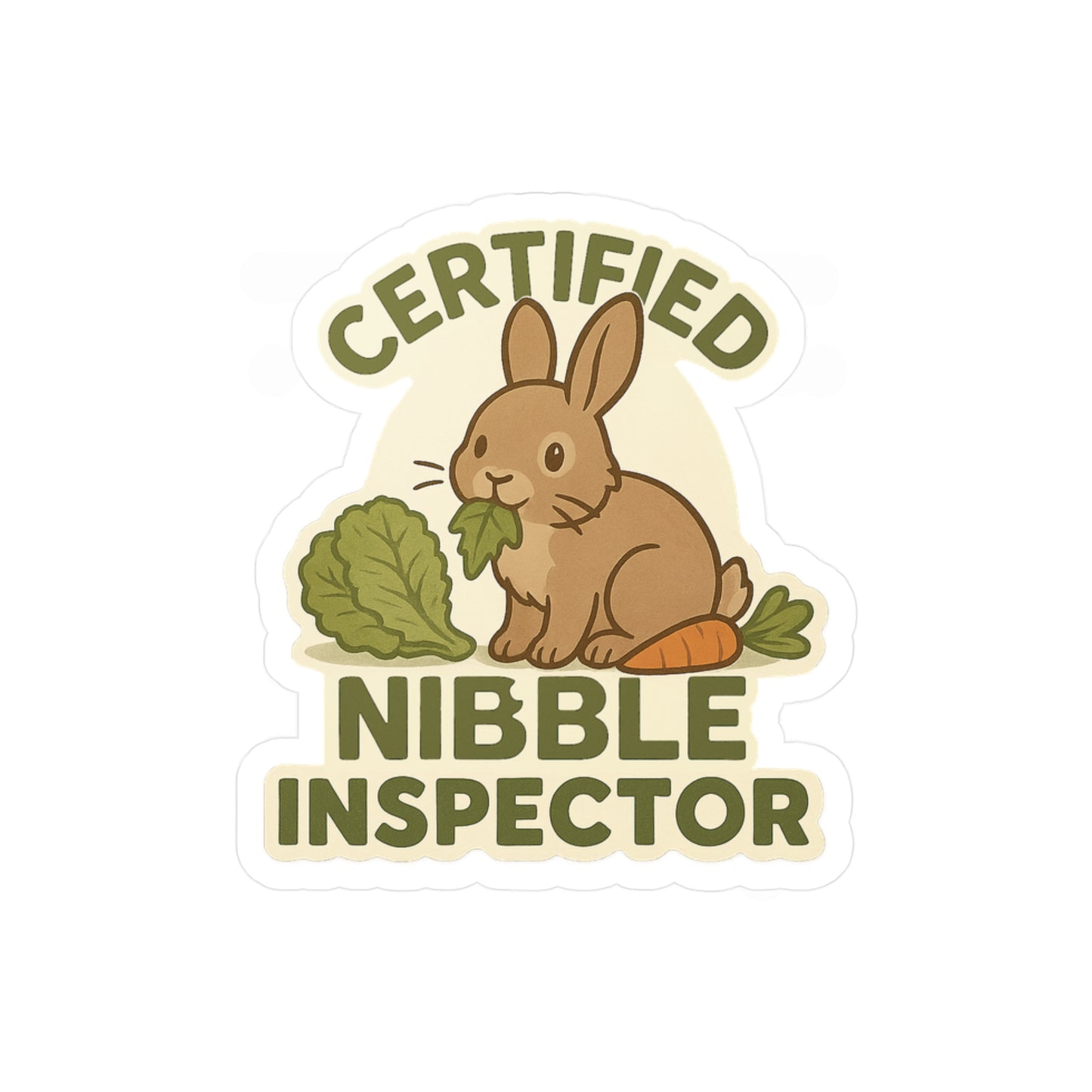 Certified Nibble Inspector - Bunny Rabbit Sticker