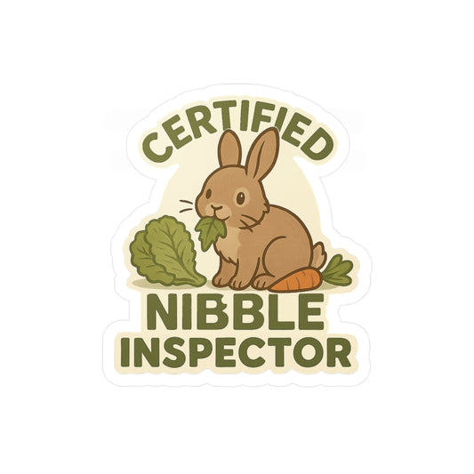 Certified Nibble Inspector - Bunny Rabbit Sticker