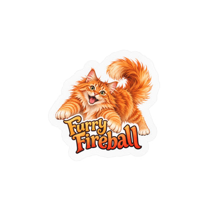 Furry Fireball - Orange Cat Sticker