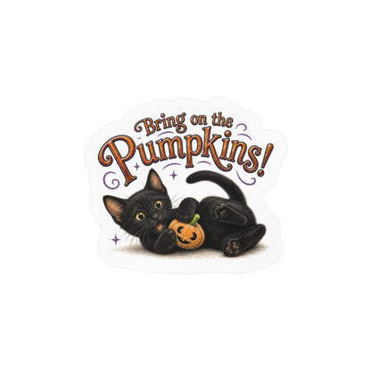 Bring on the Pumpkins! - Black Cat Halloween Sticker