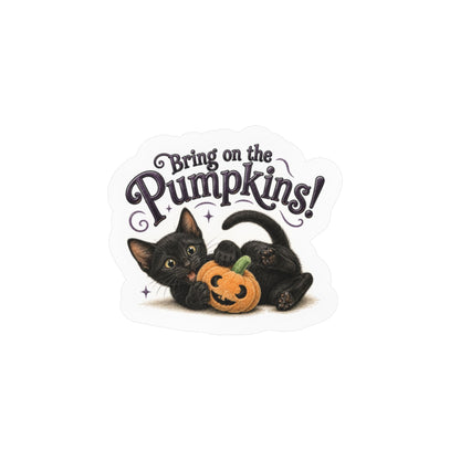 Bring on the Pumpkins! - Black Cat Halloween Sticker