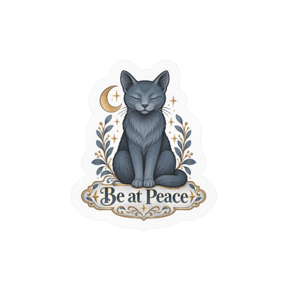 Be at Peace - Russian Blue Cat Life Lessons Sticker