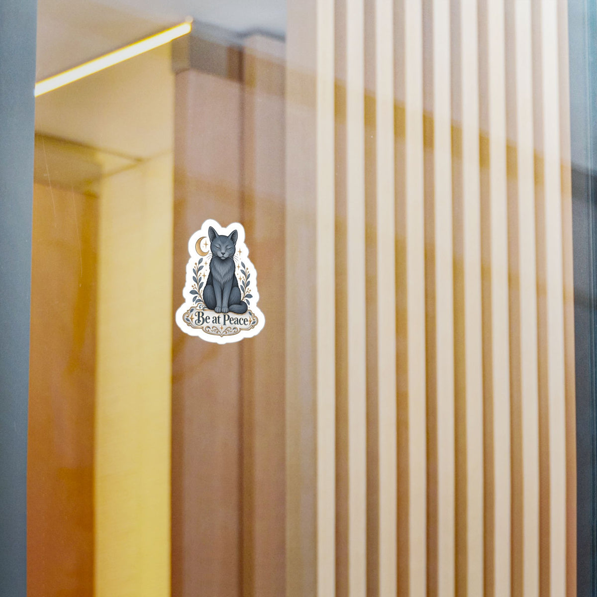 Be at Peace - Russian Blue Cat Life Lessons Sticker