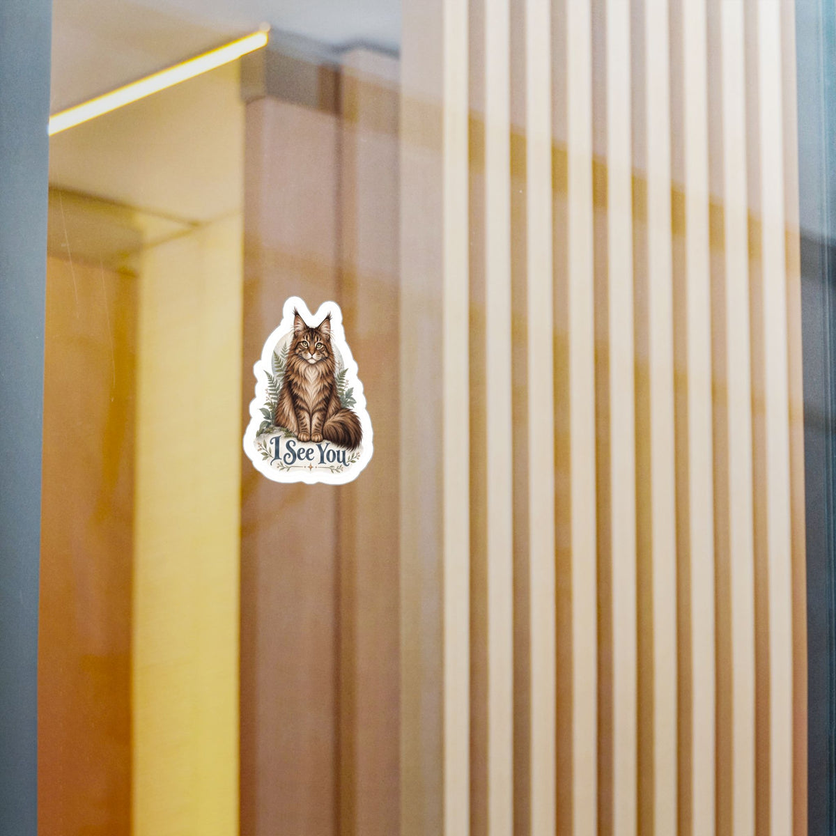I See You - Maine Coon Cat Life Lessons Sticker