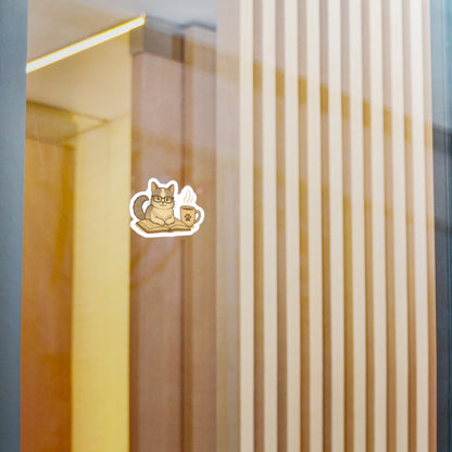Books. Cats. Coffee. - Cat Sticker