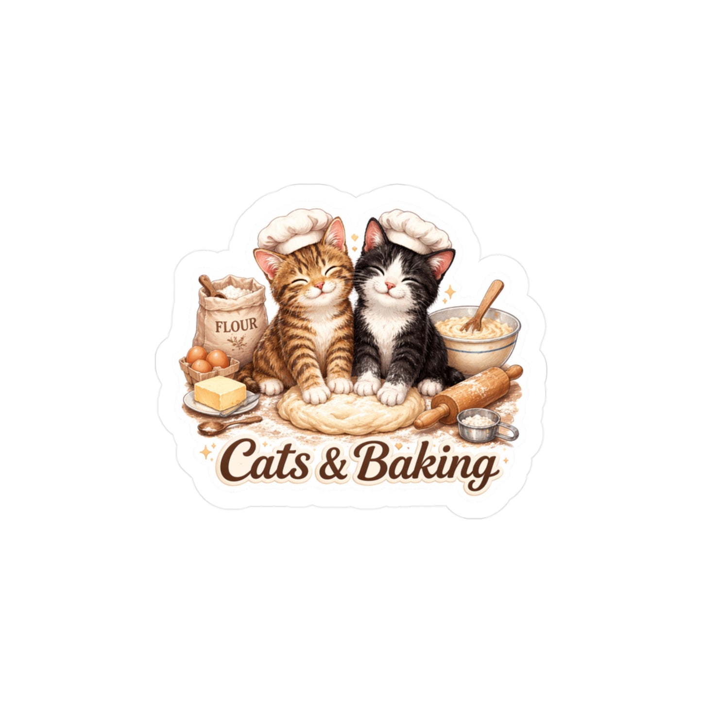 Cats & Things Sticker Set – Plants, Books, Cocktails, Baking, Gaming