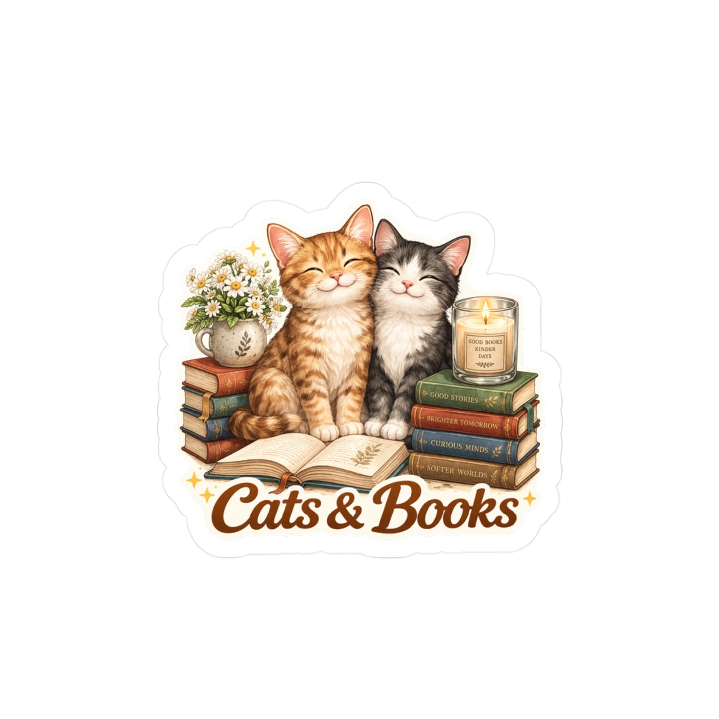 Cats & Things Sticker Set – Plants, Books, Cocktails, Baking, Gaming