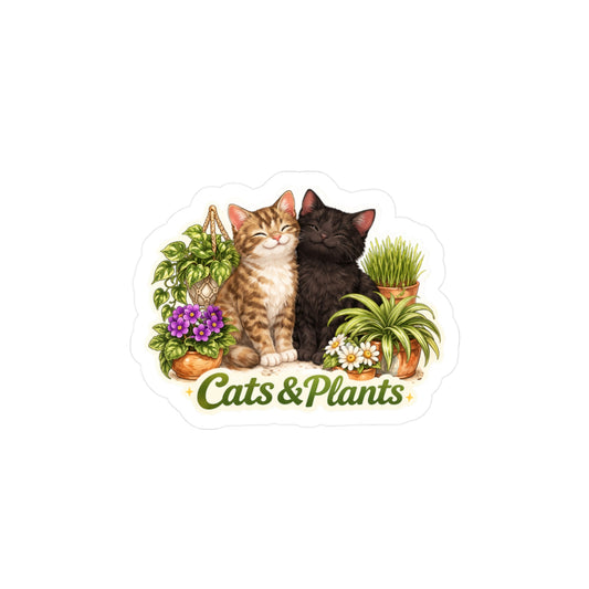 Cats & Things Sticker Set – Plants, Books, Cocktails, Baking, Gaming