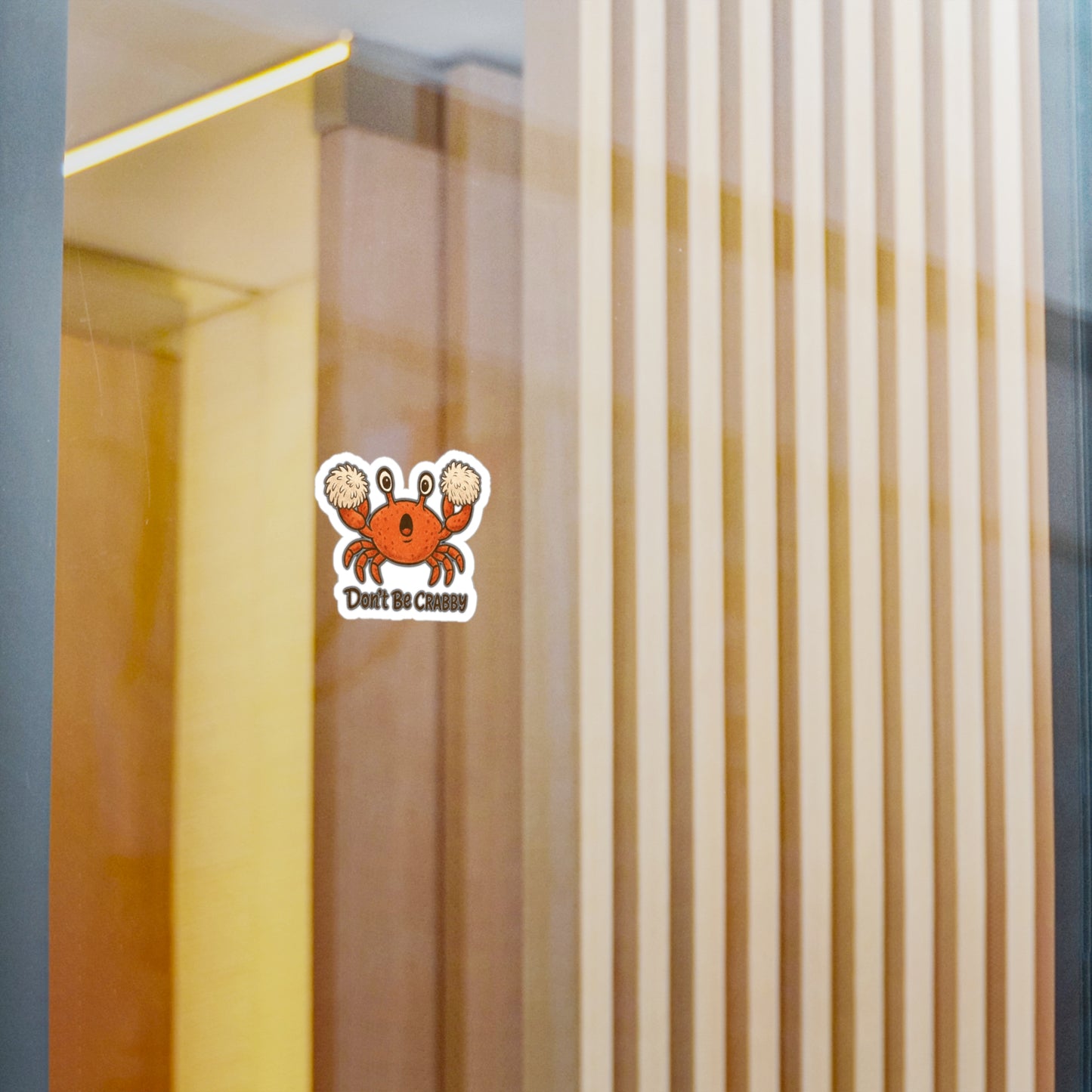 Don't Be Crabby - Pom Pom Crab Sticker