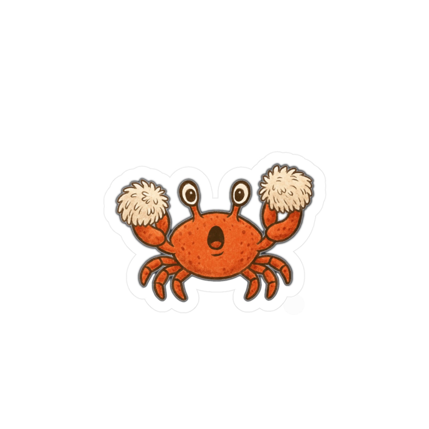 Don't Be Crabby - Pom Pom Crab Sticker