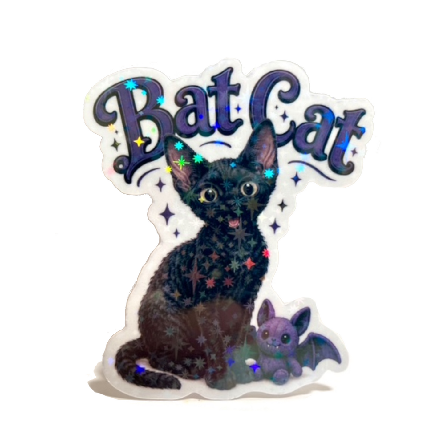 Bat Cat - Devon Rex Cat Sticker