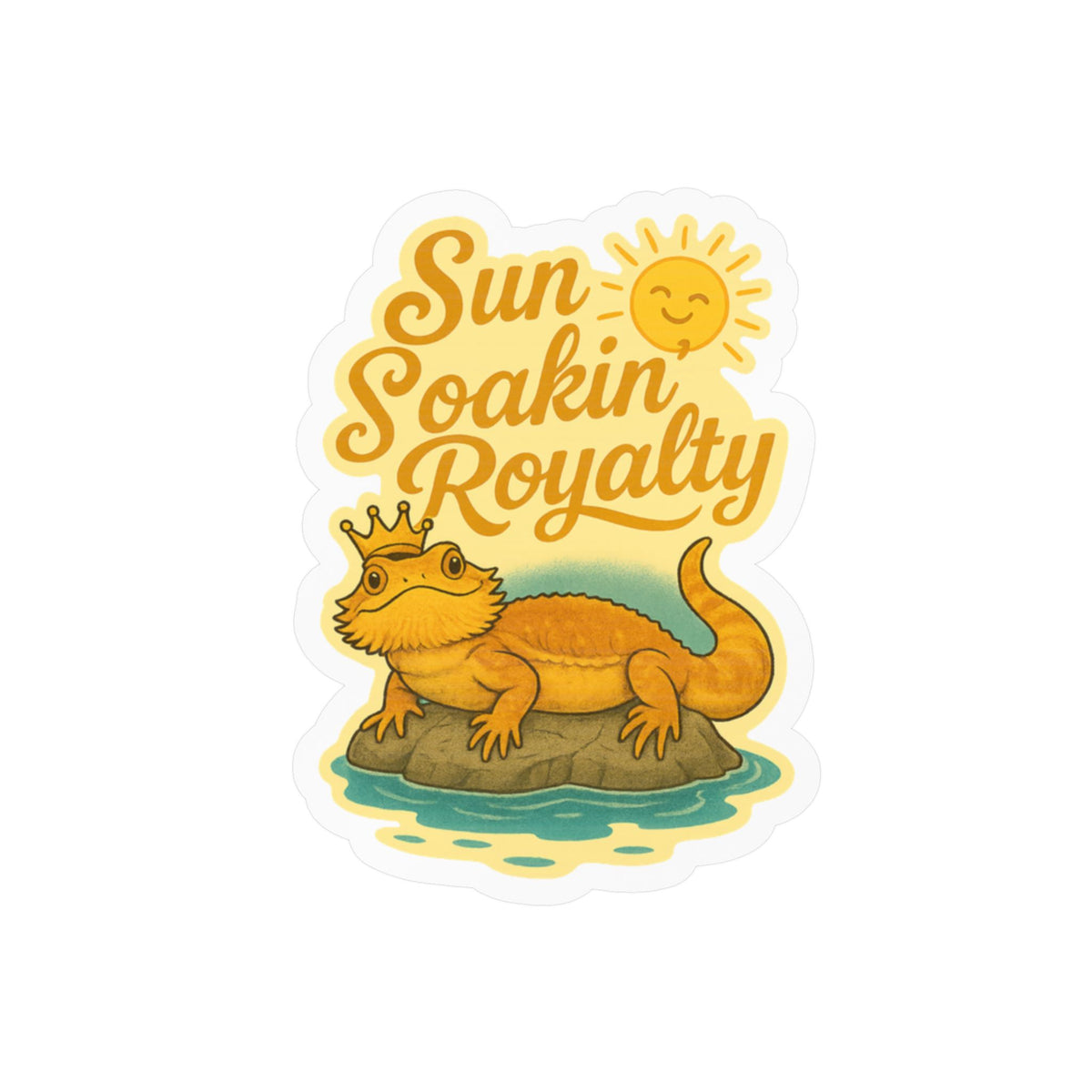 Sun Soakin' Royalty - Bearded Dragon Sticker
