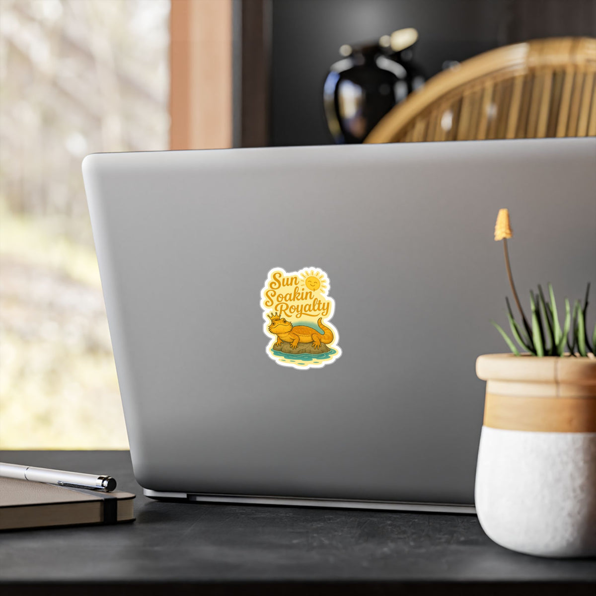 Sun Soakin' Royalty - Bearded Dragon Sticker