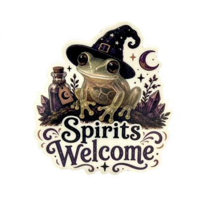 Spirits Welcome - Glass Frog Halloween Sticker