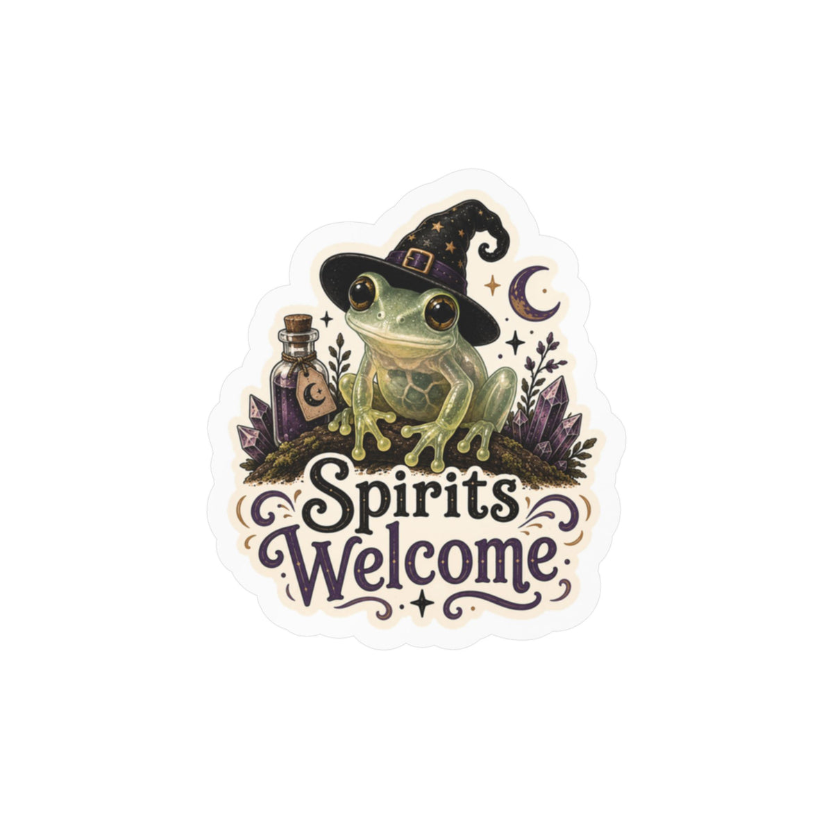 Spirits Welcome - Glass Frog Halloween Sticker