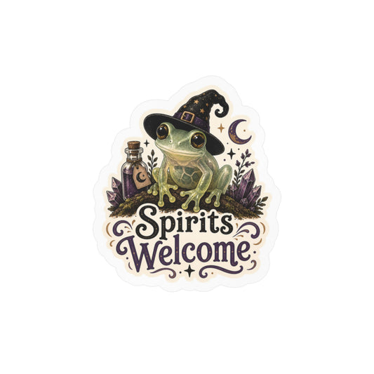 Spirits Welcome - Glass Frog Halloween Sticker