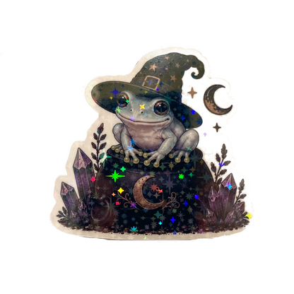 Little Spell Hopper - White's Tree Frog Halloween Sticker