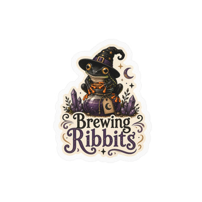 Brewing Ribbits - Black-eyed Tree Frog Halloween Sticker