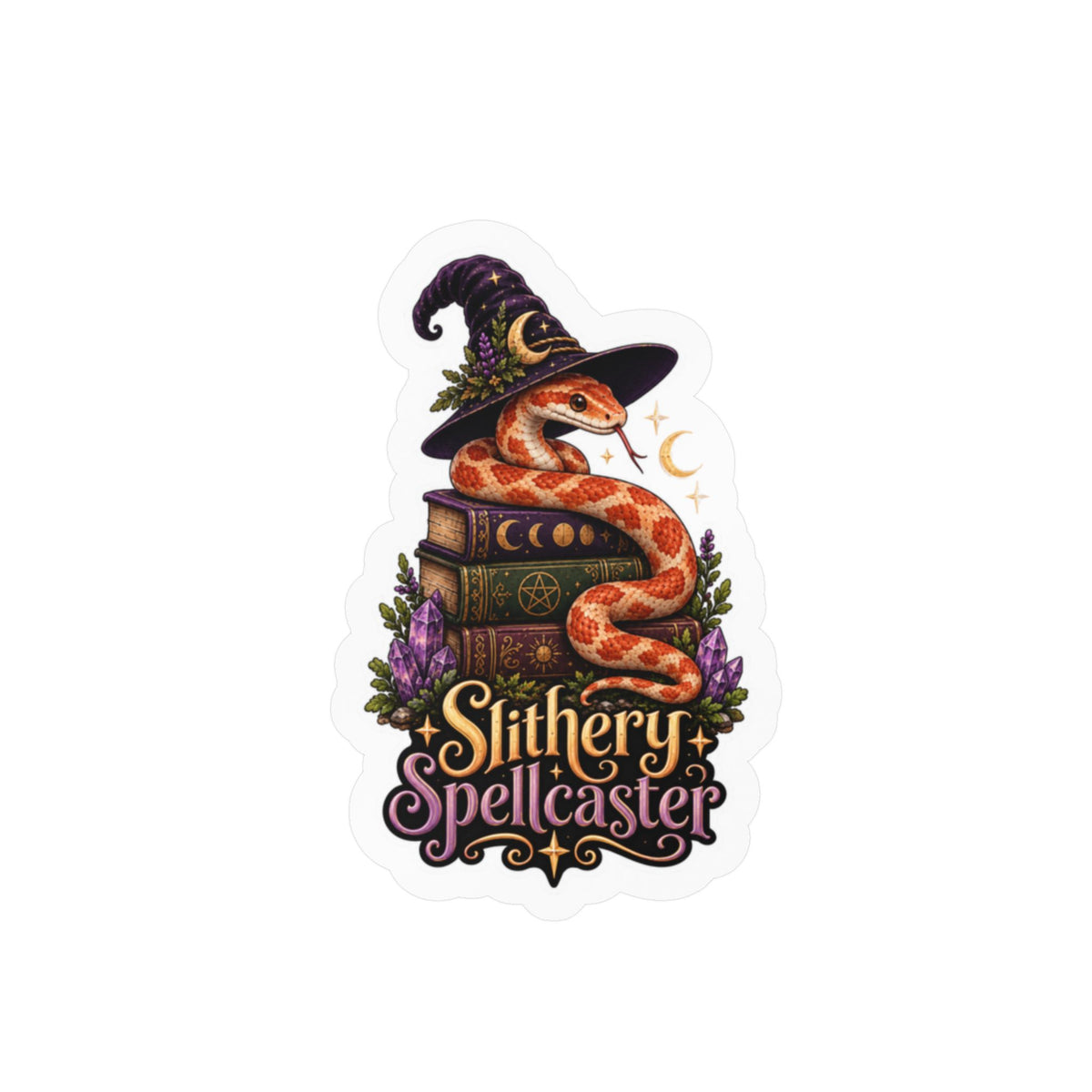 Slithery Spellcaster - Cornsnake Halloween Sticker