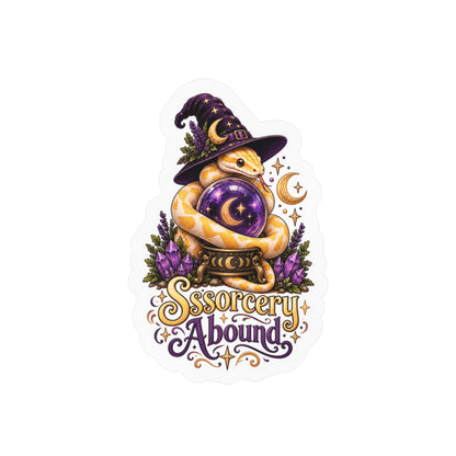 Sssorcery Abound - Yellow Ball Python Halloween Sticker